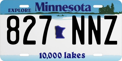 MN license plate 827NNZ