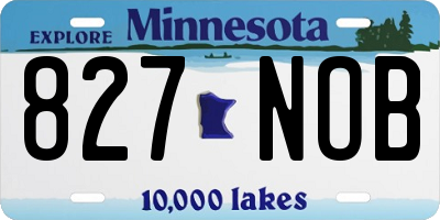 MN license plate 827NOB