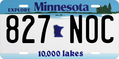 MN license plate 827NOC