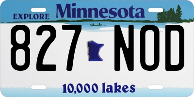 MN license plate 827NOD