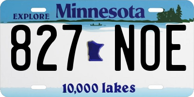 MN license plate 827NOE