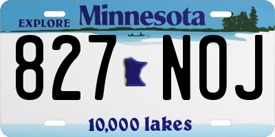 MN license plate 827NOJ
