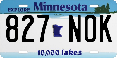 MN license plate 827NOK