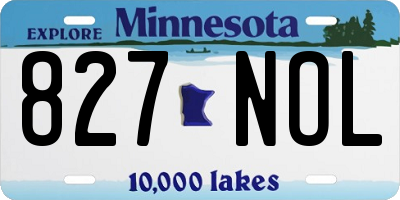 MN license plate 827NOL