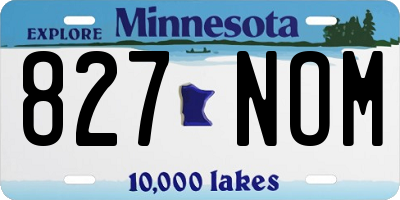 MN license plate 827NOM