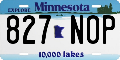 MN license plate 827NOP