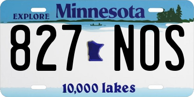 MN license plate 827NOS