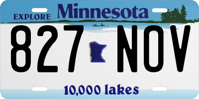 MN license plate 827NOV