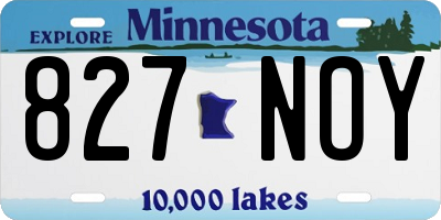 MN license plate 827NOY