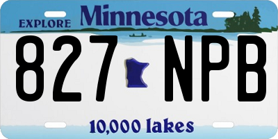 MN license plate 827NPB