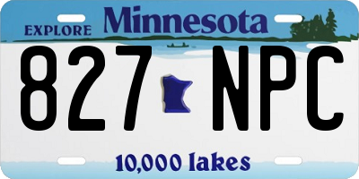 MN license plate 827NPC