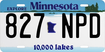 MN license plate 827NPD