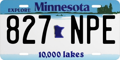 MN license plate 827NPE