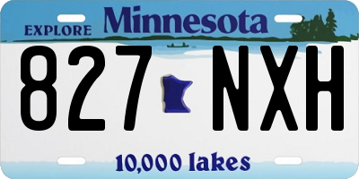 MN license plate 827NXH