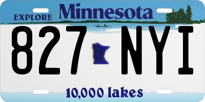 MN license plate 827NYI