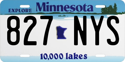MN license plate 827NYS