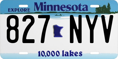 MN license plate 827NYV