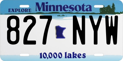 MN license plate 827NYW