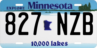 MN license plate 827NZB
