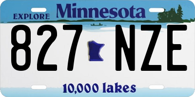MN license plate 827NZE