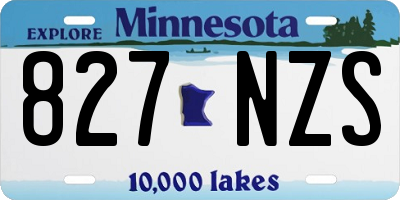 MN license plate 827NZS