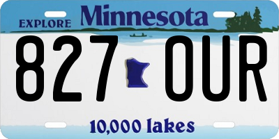 MN license plate 827OUR