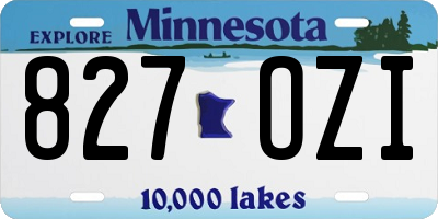MN license plate 827OZI