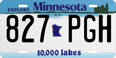 MN license plate 827PGH