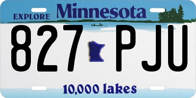 MN license plate 827PJU