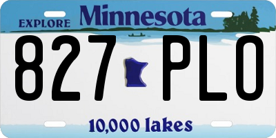 MN license plate 827PLO