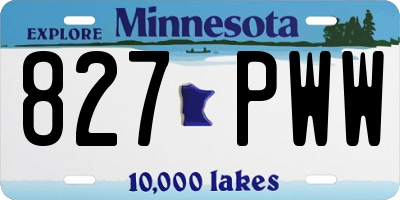 MN license plate 827PWW