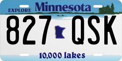 MN license plate 827QSK