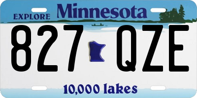 MN license plate 827QZE