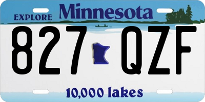 MN license plate 827QZF