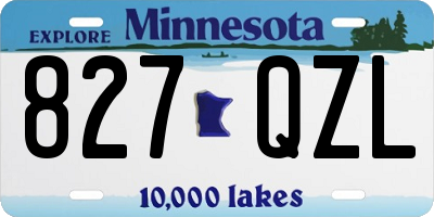 MN license plate 827QZL