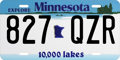 MN license plate 827QZR