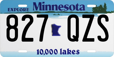 MN license plate 827QZS