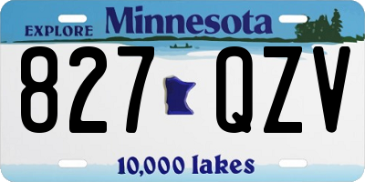 MN license plate 827QZV