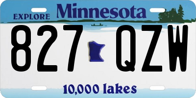 MN license plate 827QZW
