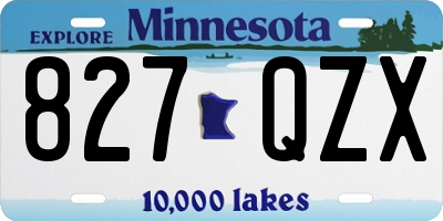 MN license plate 827QZX
