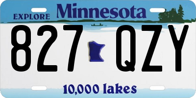 MN license plate 827QZY