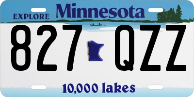 MN license plate 827QZZ