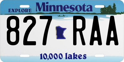 MN license plate 827RAA