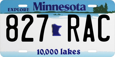 MN license plate 827RAC