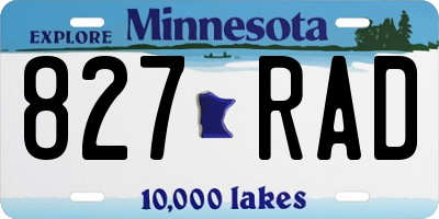 MN license plate 827RAD