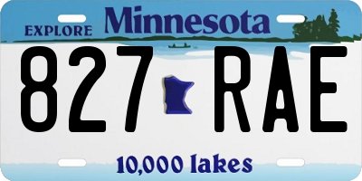 MN license plate 827RAE