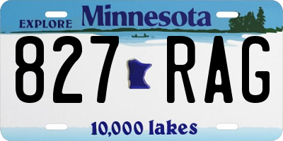 MN license plate 827RAG