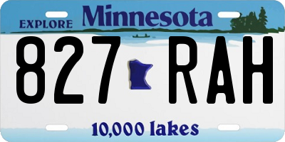 MN license plate 827RAH
