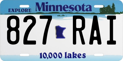 MN license plate 827RAI