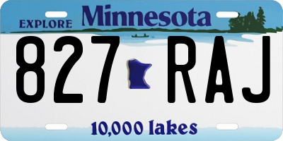 MN license plate 827RAJ